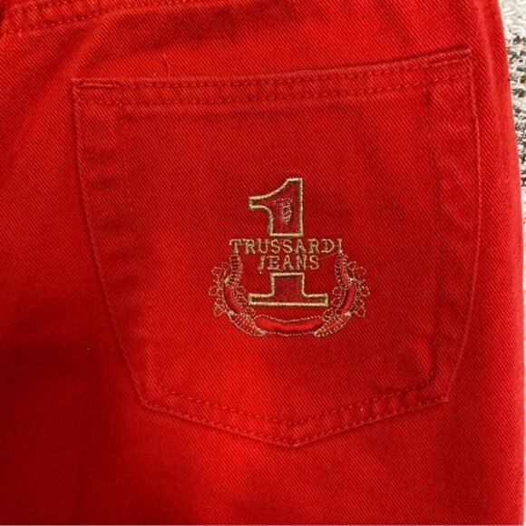 Number One Trussardi Vintage Bright Red Jeans - Picture 4 of 8